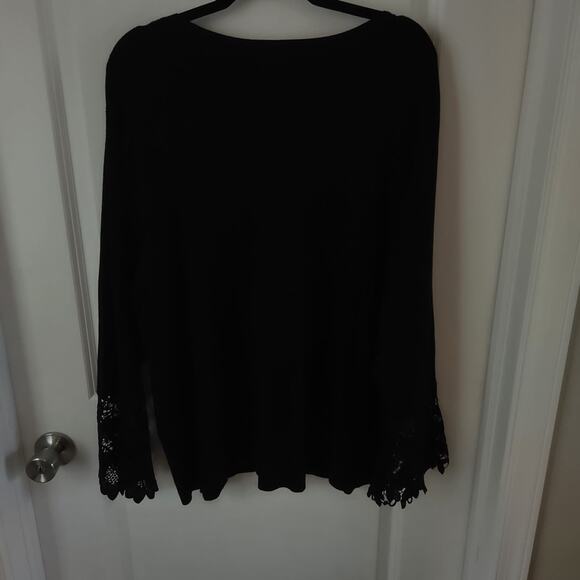 INC International Concepts Black V Neck Knit Sweater Lace Size 4XL - Picture 5 of 5
